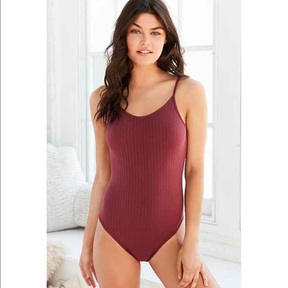 Urban Outfitters Tops - Out From Under maroon ribbed bodysuit